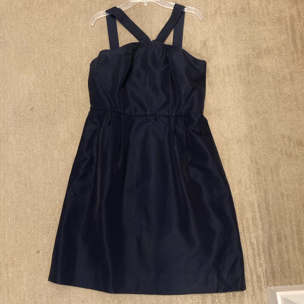 J. Crew halter-style navy cocktail dress